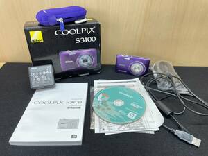#2192 NIKON/ニコン COOLPIX/クールピクス S3100 紫/パープル デジタルカメラ 通電確認済