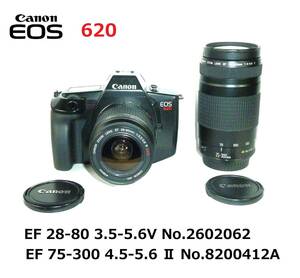 CE6 キヤノン フィルムカメラ Canon EOS 620 EF 28-80 EF-75-300 現状