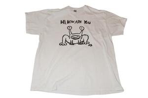 ダニエル ジョンストン GILDAN ギルダン 面白Tシャツ エイリアン HOW ARE YOU? サイズXL 白 ホワイト● 1200