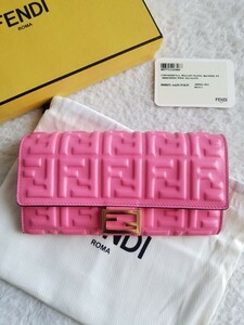 新品 FENDI フェンディ BAGUETTE バゲット コンチネンタル 長財布 PINK DALIA 8M0251 AAJD F1K3C 国内完売 入手困難