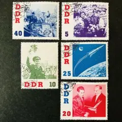 237. 海外　外国　東ドイツの古い切手　消印有　5種　アンティーク
