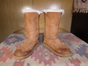 ★UGGアグ●ボタンムートンブーツ茶USキッズサイズ5●23.5cm