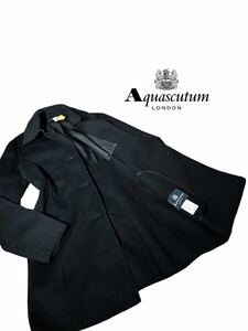 【最高峰カシミア】新品同様◆ Aquascutum アクアスキュータム◆カシミアコート ロングコート ウールコート　サイズ M