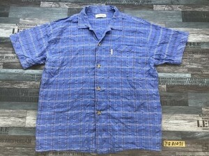 PEPERE RENOM メンズ チェック柄 ナイトウェア パジャマ シャツ 上のみ 大きいサイズ 3L 青