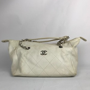 ■■【1円スタート】 CHANEL シャネル ハンドバッグ 汚れ シミ多め アイボリー ジャンク品 全体的に状態が悪い