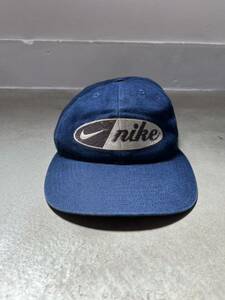90’s NIKE 6パネルキャップ 帽子 ネイビー 刺繍 ナイキ オールド OLD ビンテージ 90年代 希少レア 美品