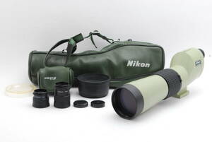 [極上美品] Nikon Field Scope D=60 P 40x, 30x, 20x Ocular Lens kit with Case ニコン フィールドスコープ 単眼鏡 望遠鏡 NL-00567