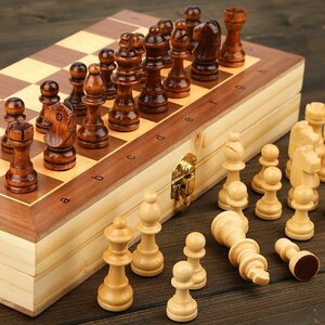チェス 木製 チェッカーボード 折りたたみチェスボード ハイエンド パズルチェスゲーム 24cm x 24cm BQ301