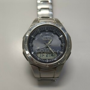 カシオ CASIO ウェーブセプター ソーラー電波時計 WVA-400J アナデジ メンズ腕時計 稼働品 アナログ合ってません