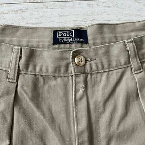 90s USA製 POLO CHINO ポロチノ ビンテージ ラルフローレン チノパン ツータック W34 made in USA アメリカ製 古着　ヴィンテージ 80s