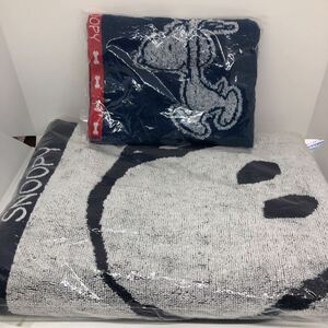 ◆スヌーピー◆非売品【ローソン ふんわりバスタオル+ふんわりタオル】SNOOPY◆ブルー