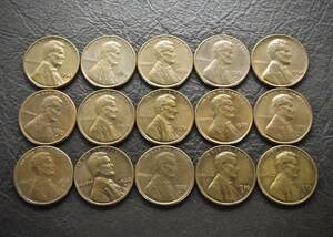 美品 1セントコイン リンカーン　記念堂 15枚セット 送料無料です。　（15392） USA 貨幣 硬貨 ペニー アメリカ