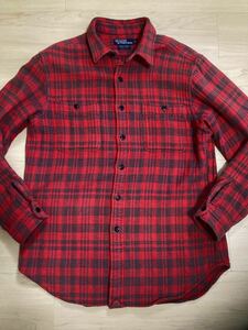 ラルフローレン チェックシャツ　VINTEHGE FARRELL　L メンズ 赤系 ジャケット ゴールデンサイズ レア　XL フランネルシャツ ネルシャツ 