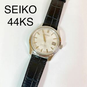 KING SEIKOキングセイコー 44KS 4402-8000 シルバー文字盤 SEIKO製レザーバンド クロコ型押し 手巻き メンズ腕時計 稼働品