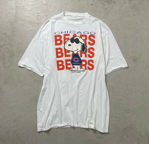 90年代 スヌーピー CHICAGO BEARS Tワンピ プリントTシャツ キャラクターTシャツ レディース