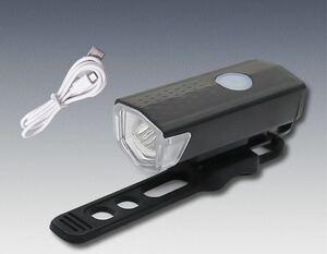 ブラック　自転車ライト 黒 USB充電式 LED