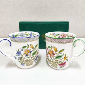 ①【未使用保管品☆MINTON】ミントン ハドンホール(HADDON HALL) トレリス / マグカップ 2点セット◇ブランド 洋食器 花柄 英国製 イギリス