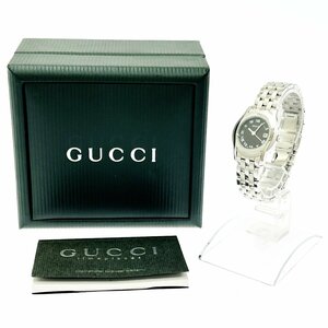 【1円スタート】【箱付き】GUCCI グッチ 5500L Gクラス SS ブラック文字盤 クオーツ レディース腕時計 ジャンク 266644