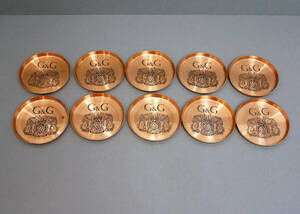 昭和レトロ　NIKKA　G&G 　銅製コースター １０枚セット