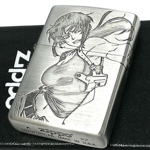 ZIPPO ライター レヴィ ブラックラグーン かっこいい シルバー 3面加工 キャラクター アニメ ギフト プレゼント