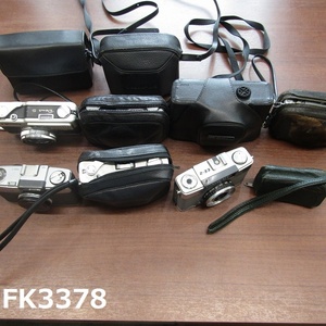 FK-3378　コンパクトフィルムカメラまとめ売り　OLYMPUS　PEN EE-2・CANON　Demi コニカC35など　美品あり　20240502