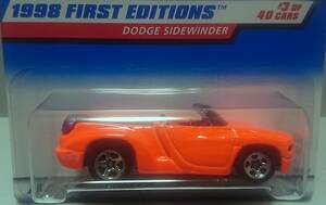 旧版 HW ダッジ サイドワインダー 1998 ファーストエディション 蛍光オレンジ DODGE SIDEWINDER FIRST EDITIONS ◇ ホットウィール