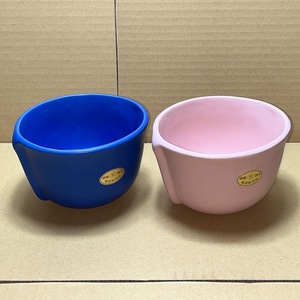 華道具　花器　花入れ　花生け　嵯峨御流　青　桃　インテリア　オブジェ　高さ9.5㎝　未使用長期保管品　2個セット