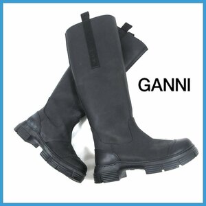 ≡★GANNI（ガニー）ロングブーツ♪リサイクルラバー♪ ブラック♪23.5～24cm相当 定価4万