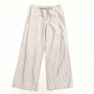 MUJI 無印良品 定価3,990円 麻 リネン100% ストレートパンツ XL グレージュ ワイドパンツ イージーパンツ LL 2L ゆったり 大きい 女性用