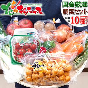 ☆季節に合わせた旬の野菜・果物をお届けします☆　おまかせ 野菜セット A(果物1品＋野菜9種類) 旬 野菜 果物 野菜詰合せ おうちごはん 