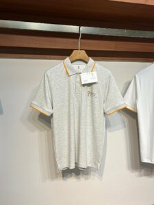 送料無料　ブルネロクチネリ　BRUNELLO CUCINELLI メンズ　ポロシャツ　ロゴ有り　ビジネス　半袖　M-XXL　サイズ選択可能　グレー　4014