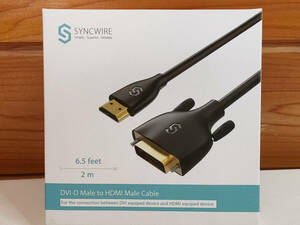 【中古動作未確認品】SYNCWIRE DVI-D Male to HDMI Male Cable　DVI-DHDMI変換ケーブル