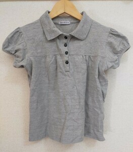 USED MARNA 半袖 鹿の子ポロシャツ パフスリーブ M 杢グレー 　Tシャツ