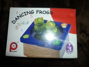 未開封 未使用 木製 玩具 知育 PINTOY DANCING FROGS かえる カエル 蛙