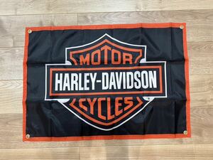 約60x90cm ハーレー ダビッドソン フラッグ バナー タペストリー 旗 ガレージ装飾 アメリカン アメ車 ホットロッド バイク HARLEY