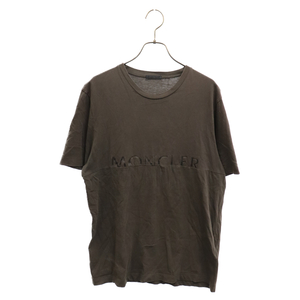 MONCLER モンクレール MAGLIA T-SHIRT スプリットロゴ半袖カットソー 半袖Tシャツ ブラウン F20918C7A710