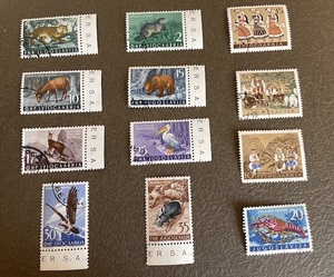 旧ユーゴスラビアの切手　1954年 動物・生物 9種 + 1957年 民族衣装 3種