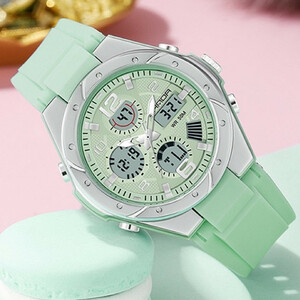 【グリーン green】レディース 高品質腕時計 海外人気ブランド SANDA sports watch 防水 クロノグラフ クォーツ式