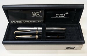 MONTBLANC/モンブラン 万年筆・ボールペンセット マイスターシュテュック ペン先585刻印 K14 ブラック×ゴールド 筆記用具 