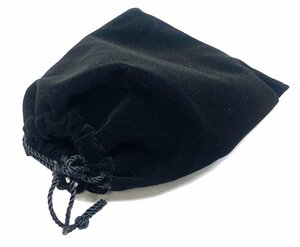 別珍　巾着　布袋　1枚 （黒） 幅11cm×14cm　ラッピング プレゼント用に最適