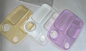 ◆ワンハンドトレー◆　３枚　プレート　皿　日本製◆　〇洗って何度も使用！　取ち手があり　アウトドア　ドライブなどに！　未使用