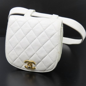 41233★1円スタート★CHANEL シャネル 外極美品 マトラッセ ヒップバッグ ターンロック ココマーク 75/30 ウエストバッグ ラムスキン