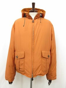 美品【エルメス HERMES】カシミア100％×ナイロン フード付 4WAY リバーシブルダウンジャケット (メンズ) 52 オレンジ系 仏製■17AAA202■