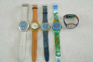 F1087 SWATCH/スウォッチ 腕時計 5点セット ブランド アクセサリー SWISS/スイス製 クォーツ 大量 まとめて おまとめ まとめ売り 不動品