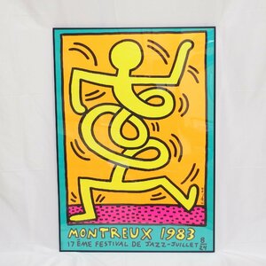 ◆アート KEITH HARING キース・へリング シルクスクリーン『Montreux Jazz Festival 1983』額入り 70×100㎝ ポスター◆美品