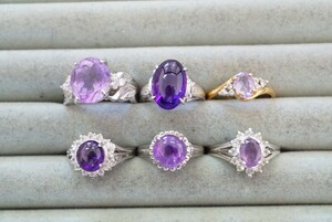 B1142 アメジスト リング 指輪 ヴィンテージ アクセサリー カラーストーン 大量 セット まとめて おまとめ まとめ売り 紫水晶