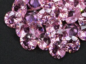 ★ピンクカラー キュービックジルコニア ルース 12mm おまとめて大量約15個セット 人工ダイヤモンド ラウンドブリリアントカット Nw89