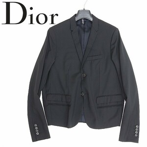 国内正規品◆Dior HOMME ディオール オム 09SS ナローラペル バルーン ジャケット 黒 ブラック 44