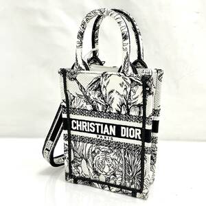 箱 鑑定書 付 Christian Dior クリスチャンディオール BOOK TOTE フォンバッグ ミニ トワル ドゥ ジュイ ヴォヤージュ エンブロイダリー