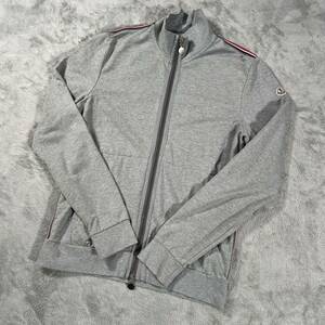 1円　美品　MONCLER モンクレール　マグリア　ジップアップ　パーカー　グレー　トリコロール　サイドライン　Lサイズ